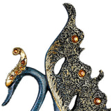 2PCS Peacock Ornaments Natural Resin Desktop Peacock Sculpture for Wine Cabinet TV Cabinet Home Blue V1294-YM0626-3115220162111