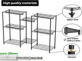 CARLA HOME Heavy Duty Clothing Garment Rack Organizer with Hanging Rods & Storage Shelves for LSB-36179