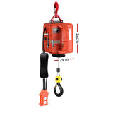 Giantz Electric Hoist Winch 500KG Wired/Wireless Remote Control EH-8M-500KG