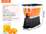 Beverage Dispenser, 3 Gallon Drink Dispenser for Parties, Plastic Juice Dispenser with Stand Spigot V952-YLFPQSLFPQSLBDLFNV0