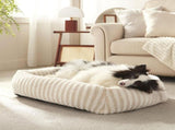 Dog Bed Soft Dog Bed Rabbit Velvet Dog Bed Teddy Fabric Dog Bed Cozy Dog Bed - Beige - Size V1107-BEG-36IN
