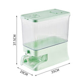Transparent Apple Green Smart Kitchen Rice Dispenser - Automatic Press-Style Rice Storage Bin V888-ELOSUNG18346