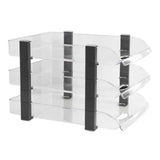 Desk File Letter Tray Layered Classified Documents Rack Acrylic Office Storage Rack Transparent 3 V1294-YM0626-3117220312914