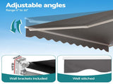 Instahut Retractable Folding Arm Awning Manual Sunshade 3.5M X 3M Grey AWN-B-ARM-35X30-GREY