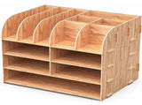 Wooden Desk Organizer for Pen Pencil A4 Paper and Accessories, 32 x 24 x 27cm V1237-ZY-528-260