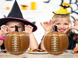 Football Themed Resin Pumpkin Statue, 11.8 Inch Realistic Fake Pumpkin Decor, Rustic Fall Table V1366-AZ2-W-24876
