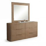 Solid Rubber Wood Dresser with Mirror in Oak colour V43-DRS-ARLO-OK
