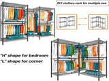 CARLA HOME Heavy Duty Clothing Garment Rack Organizer with Hanging Rods & Storage Shelves for LSB-36179