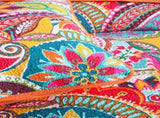 100% Cotton Coral Rainbow Paisley Coverlet Bedspread Set V745-MMPAC060965Q13U