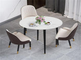 High-End Marble Round Kitchen Dining Table Sintered Stone Restaurant Table 80 x 80 cm V767-JJ-XZ916-WT