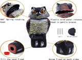 Owl Decoys to Scare Birds Away with Rotating Head,Natural Enemy Bird Deterrent Realistic Eyes & V1258-DP02-C-332