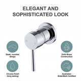 Single Round Shower Bath Mixer Tap Bathroom WATERMARK Approved V63-847921