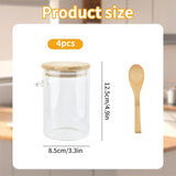 4-pack overnight oats with wooden lids and spoons, 473 ml overnight oats jars, glass food V1259-DP01-BO-290