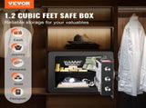 Safe 1.2 Cubic Feet Home Safe Steel for Cash Gold 15.8x11.8x13.8 inch V952-WSBXJHSWSLF12DSJDV0