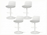 Artiss 4x Bar Stools Kitchen Swivel Gas Lift Counter Dining Chair Curved White BA-BB-8097C-WHX4