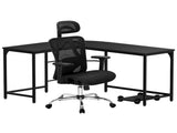Artiss Computer Desk L-Shape Corner Desks Ergonomic Office Chair Mesh Chairs MET-DESK-L-003-FZ20-BK