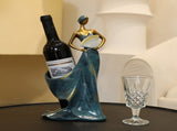 Dancing Girl Figurines Wine Holder Statue Synthetic Resin Wine Bottle Rack Stand for Bar Counter V1294-YM0716-3117220165311