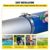 VEVOR Discharge Hose, 51 mm x 32 m, PVC Fabric Lay Flat Hose, Heavy Duty Backwash Drain Hose with V952-YCFCXRGJ2X100NWQEV0