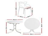 Gardeon 5PCS Outdoor Dining Set Table and Chairs Garden Patio Furniture Entwine White ODF-DIN-5STFD-601-WH