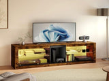 Levede TV Stand Cabinet Glass Display Storage Shelves TA1035-AU