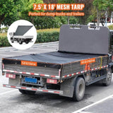 VEVOR Dump Truck Mesh Tarp, 7.5x18 ft, PVC Coated Black Heavy Duty Cover with 5.5" 18oz Double V952-KPVC75X1818OZAC5IV0