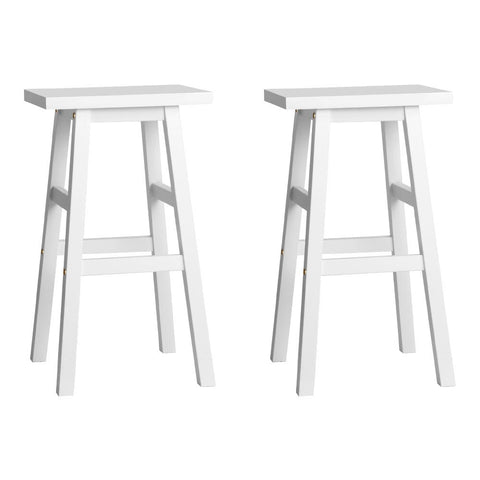 Artiss Bar Stools Kitchen Counter Stools Wooden Chairs White x2 BA-G-7031-WHX2