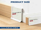 Vinyl Baseboard Molding Trim, 2in x 6.56ft Flexible Peel and Stick Wall Base with Self-Adhesive V1192-AZ-W-17448
