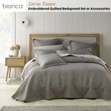 Bianca Zaria Taupe Embroidered Bedspread Set Super King V442-BCA-BEDSPREAD-ZARIA-TAUPE-SK