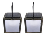 2PCS 3D Solar Lantern Rain Proof Weather Proof Flickering Outdoor Lantern for Garden Patio Landscape V1294-YM0901-3119250008411