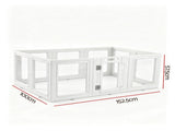 i.Pet Dog Pet Playpen 10 Panels Clear PET Plastic 152x100x57cm for Puppy Exercise PET-PLAYPEN-150L-WH