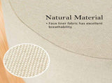 2X Fabric Ottoman Round Wooden Leg Foot Stool - BEIGE V274-FT-GQST01-BE2
