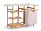 Artiss Laundry Basket Hamper with Ironing Board Bamboo LBH-B-BATH-BAM-GY