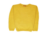 100% SHETLAND RAGG WOOL CREW Round Neck Knit JUMPER Pullover Mens Sweater Knitted - Corn - M V563-SW-CN-CORN14-M