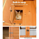 i.Pet Chicken Coop 96cm x 96cm x 100cm Rabbit Hutch Large Run Wooden Cage Outdoor House PET-GT-WOOD-R8002-S