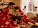 Christmas Flannel Throw Blanket and Snowman Curtain Tieback Set, 150x200cm Thick Fleece Sofa Blanket V888-ELOSUNG54138