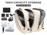 Grey Expandable Travel Laptop Backpack with USB Charging Port - Waterproof Nylon Business Bag with V888-ELOSUNG45057