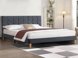 Levede Fabric Bed Frame Double Mattress Grey BF1041-D-GY