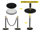 Crowd Control Stanchion, Set of 6 Pieces Stanchion Set, Stanchion Set with 5 ft/1.5 m Black Velvet V952-GLZHSHRSJTHG69AV4V0