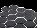 3D Peel-and-Stick Wall Tiles Black Hexagonal Design, 10 Sheets V63-837081