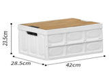 Black Collapsible Medium Side-Open Storage Box with Wooden Table Top - Car Trunk V888-ELOSUNG39955
