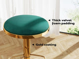 4x Artiss Bar Stools Kitchen Dining Chairs Velvet Padded Stool Green BA-B-FABRIC-G02-GRX4