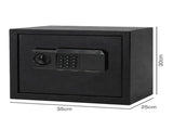 Levede Fireproof Safe Box with LED Light Alarm USB Steel for Home Use Black SAFE1008-AU