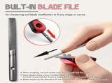 Contour Scraper Set with 6 Replaceable Stainless Steel Blades and Metal Sharpening File, Ergonomic V1341-ZY-RD39LT34-24BLADES