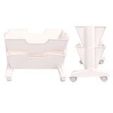 Double Layer Movable Deskside Bookshelf Removable Small Bookcase Dormitory Organize Trolley Shelf V1294-YM0706-3116230011411