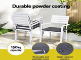 Gardeon Outdoor Dining Set 5 Piece Aluminum WPC Tabletop Patio Furniture FF-DINING-ALU-5SET-WH