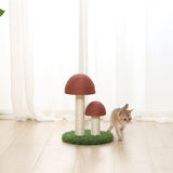 Mushroom Scratching Post with Natural Sisal, Simulation Lawn Climbing Shelf, Multifunctional V1259-DP01-A-2780
