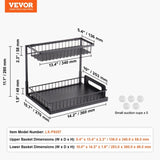 VEVOR 2-Tier Wire Pull Out Cabinet Under Sink Organizer 10.7"x14.2" Drawer Basket V952-FZSLLTGPFECSRVFBHV0