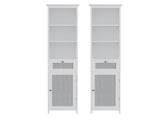 Artiss Bathroom Cabinet Storage X2 White Rattan 161cm FURNI-G-BATH-RAT-01-WHX2
