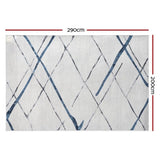 Artiss Rug 200x290cm Area Rug Washable Mat Large Carpet Soft Short Pile Jaca FLR-4353-200X290-BL-GR