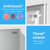 GECKO 139L Upright Portable Fridge / Freezer, 12V/24V for Motorhome and Caravan, Silver V219-CMPFRUGK13SA